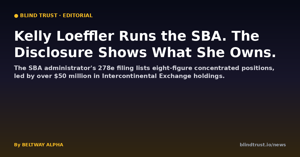 Kelly Loeffler Runs the SBA. The Disclosure S… | Blind Trust